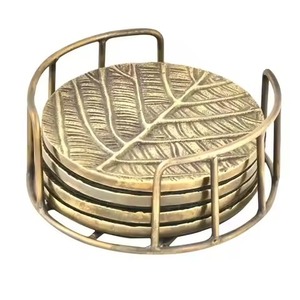 Elegant Metal Coaster Set Stylish Beverage <b>Protectors</b> for Wine Glass Coffee Mug Dining <b>Table</b> Restaurant Hotel Home - Product Image 1