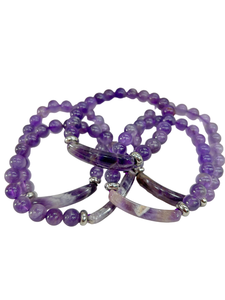 Natural Gemstone <b>Amethyst</b> New Design Beaded <b>Bracelet</b> Wholesale Agate Jewelry Gift Buy Amayra Crystals Exports India Gujarat - Product Image 3