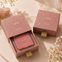 Boîte à cosmétiques réutilisable écologique personnalisée avec emballage rigide en feuille d'or et doublure en éponge pour les marques de soins de la peau