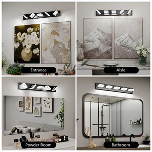 Lampada da Bagno a LED Moderna in Acrilico Nero Opaco, 5 Luci, 32 Pollici, Illuminazione da Parete M - Product Image 3