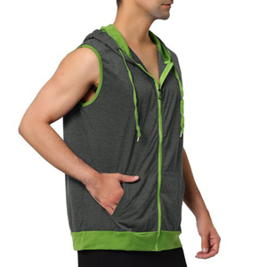 Men Custom Street Style <b>Sleeveless</b> Zipper <b>Hoodie</b> Lightweight Breathable Quick Dry Gym Workout Tank Top for Fitness Bodybuilding - Product Image 5