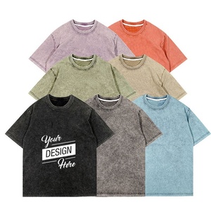 T-shirts unisexes vintage imprimés en coton 100% de haute qualité, délavage acide, 250 g/m², grammage lourd, personnalisables, vierges, vente en gros - Product Image 6