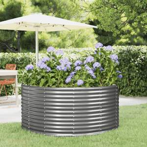 Juego de Jardinera Elevada Grande y Resistente de Acero con Recubrimiento en Polvo Gris - Product Image 1