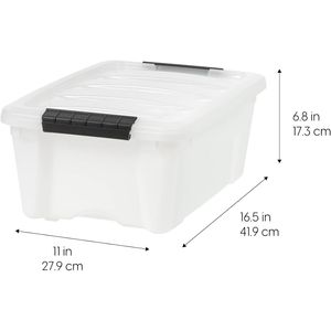 Boîte de rangement en plastique sans BPA de 13 Qt, lot de 6 avec couvercles à loquets, solution d'organisation discrète, contenants durables, empilables et emboîtables - Product Image 2