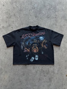 Camiseta Negra Personalizada de Manga Corta para Hombre con Estampado Gráfico de Rottweiler, Estilo Urbano, Cuello Redondo, Corte Regular - Product Image 1