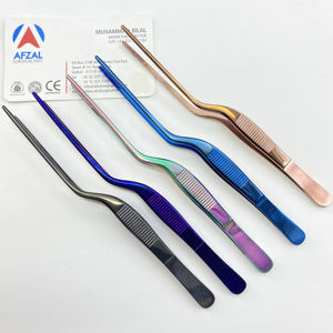 SuperFine Offset Eyelash Tweezers Featuring an extra <b>Light</b> Handle Tension and a Fine Pincer Tip Stainless Steel - Product Image 2