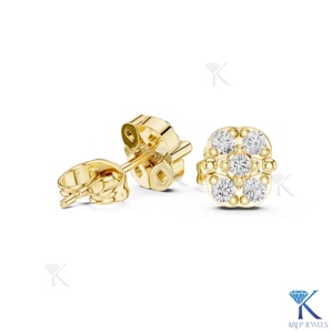 ต่างหูเพชรทรงกลมแบบคุชชั่น 5 เม็ด ประดับทองคำแท้ 14K 18K สำหรับผู้หญิง ของขวัญวันครบรอบแต่งงาน - Product Image 6