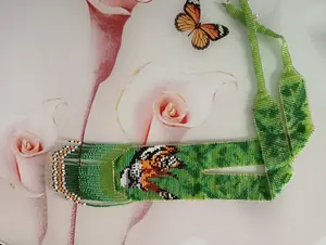 Collier vintage unique en perles de tigre | Chunky | Ethnique | Tribal | Collier | Unique | Collier pour femme africaine, pour les talentueuses, avec boucles d'oreilles - Product Image 4