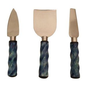 Stone handled cheese knife Copper blade cheese knife <b>set</b> Durable cheese knife <b>set</b> Food contact cheese knife - Product Image 4