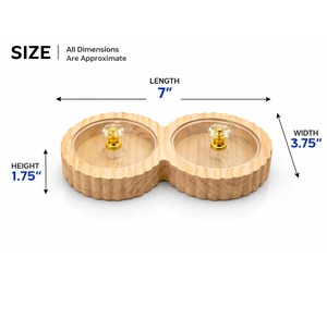 Best Price Handcrafted Spice <b>Box</b> Masala Dabba Acrylic Lid with 2 Round Compartments & Spoon <b>Pine</b> Wood Spice <b>Box</b> Set - Product Image 5