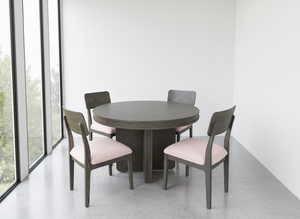 Ensemble de table basse ronde moderne avec 4 chaises en frêne massif et placage MDF, durable et léger - Product Image 6