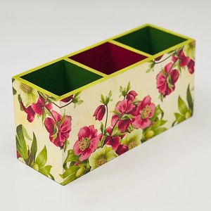 Single-Tier Wooden Pen <b>Stand</b> Pencil Holder with Printed Picture for Office Home or School Stationary Storage Desk Applicable - Product Image 2