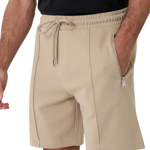 Shorts en molleton pour hommes, coupe décontractée, taille élastique, cordon de serrage, poches latérales, ourlet ouvert, personnalisable, vente en gros, fabricant OEM, fournisseur, bas de tenue - Product Image 6