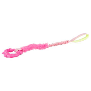 Cuerda elástica con anillo rosa de 10 a 56 cm, juguete para perros - Product Image 1