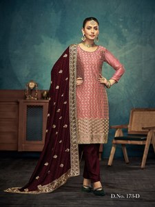 Traje Salwar Vichitra de Primera Calidad con Bordado de Diamantes, Proveedor y Exportador Indio a Bajo Precio, Ropa India y Pakistaní - Product Image 5
