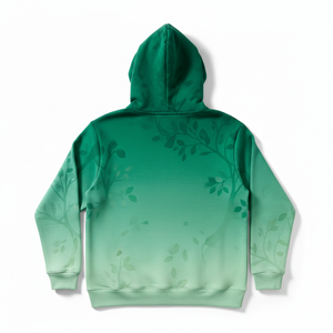 Unisex Hooded Sweatshirt With <b>Leaf</b> Print Oversized Fit Casual French Terry Cotton Hoodie Autumn Style Pocket Design - Product Image 3