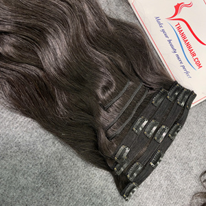 Ready To Ship 100% Vietnamese Human Hair Natural Color <b>Clip</b> Hair Natural Wavy Available In Stock - Product Image 1