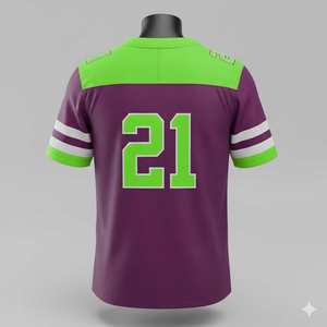 Nuevo Diseño Personalizado de Camiseta de Fútbol Americano, Pantalones Cortos Transpirables de Secado Rápido, Sublimación Ligera de Alta Calidad, Logotipo de Color Personalizado - Product Image 2