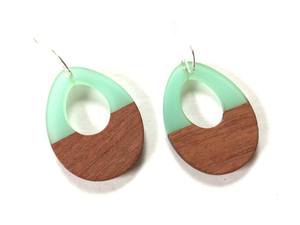 Handmade Wood And <b>Resin</b> Teardrops Natural Charm Wood And <b>Resin</b> Earrings Grain Wood And <b>Resin</b> Earrings <b>Resin</b> <b>Crafts</b> - Product Image 3