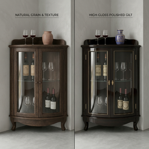 <span class=keywords><strong>Meuble</strong></span> <span class=keywords><strong>d</strong></span>'<span class=keywords><strong>angle</strong></span> en bois massif de style français classique pour salon <span class=keywords><strong>d</strong></span>'hôtel de luxe, vitrine à vin en verre courbé, mobilier FF&E OEM - Product Image 4