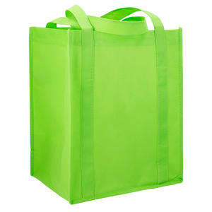 Sac fourre-tout jaune en PP non tissé, taille moyenne, motif lettres, soufflet profond, poignée renforcée, bandoulière, personnalisable avec impression - Product Image 2