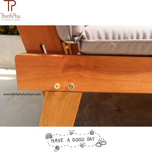Contemporary Modern Acacia Wood Durable Daybed Powder Coated Aluminium Frame Outdoor Farmhouse Garden Use Handmade Vietnamese - Product Image 5