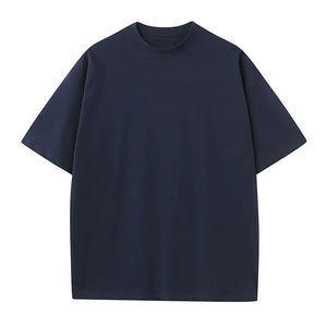เสื้อยืดคอกลมแขนสั้นสีเขียวล้วนทรงโอเวอร์ไซส์สำหรับผู้ชาย พิมพ์โลโก้ด้านหน้า ผ้าคอตตอนเจอร์ซีย์เนื้อหนา 220 กรัม เสื้อเปล่าสไตล์สตรีทแวร์ - Product Image 3
