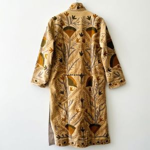 Indian Handmade Suzani Cotton Jacket Hand Embroidered Short Jacket Unisex Coat Handmade Suzani Short Jacket - Product Image 3