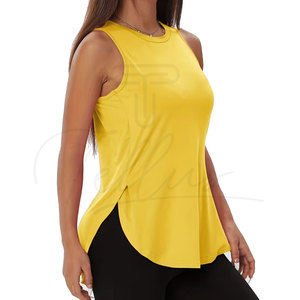 <b>High</b> Quality Breathable Casual Women's Summer Workout Yoga Tank <b>Tops</b> Sleeveless Front Logo - Product Image 6