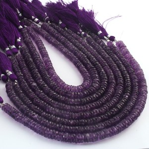 Cuentas de amatista púrpura natural de 5mm y 6mm, facetadas en forma de neumático, para la fabricación de joyería, precio al por mayor, suministros a granel. - Product Image 1