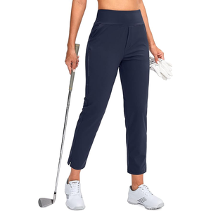 Pantalones de Golf para Mujer, Color Azul Marino, Cintura Elástica, Secado Rápido, Corte Deportivo, Color Sólido, Tejido Elástico de Spandex/Algodón, Pantalones Casuales - Product Image 2