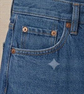 Jupe midi trapèze en jean taille haute pour femme, couleur unie, boutonnée sur le devant, décontractée, en tissu de coton délavé, style printemps - Product Image 3