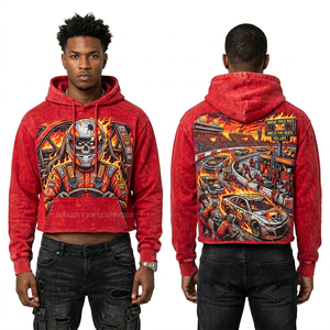 Sudadera con Capucha Azul Marino Tie-Dye Personalizada para Hombre, con Gráfico de Astrónomo Zombi y Telescopio, Estilo Vintage Lavado, Ropa Urbana, Tops con Capucha - Product Image 5