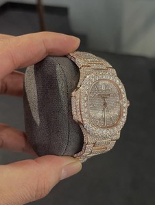 Montre mécanique de luxe pour homme, style européen et américain, entièrement sertie de diamants Moissanite, bracelet en acier, fonction répétiteur, modèle très vendu, directement de l'usine - Product Image 2