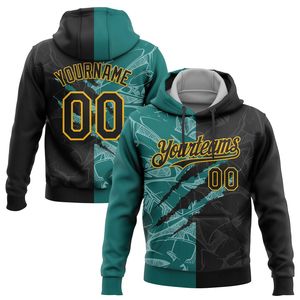 Sweat à capuche pour homme personnalisé avec nom, numéro, motif graffiti, sublimation, polyester, vêtements de sport décontractés, vêtements d'automne - Product Image 6