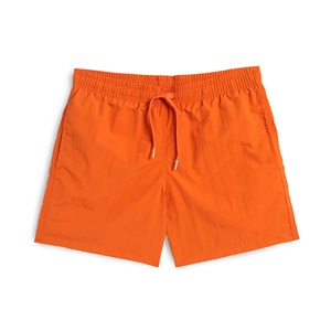 Short de bain décontracté pour homme, orange rayé, séchage rapide, taille élastique mi-haute, 100 % polyester tissé, poches, imprimé numérique - Product Image 1