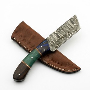 Cuchillo Tanto de Acero de Damasco Hecho a Mano con Hoja Fija, para Camping, Caza y Bushcraft, Mango de Madera Pakka, Directo de Fábrica - Product Image 1