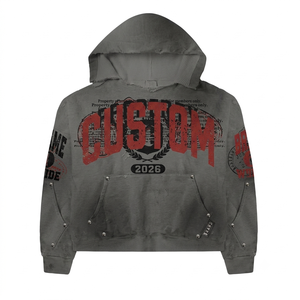 Sudadera con Capucha de Algodón de Fábrica OEM, Sudadera Vintage con Forro Polar, MOQ Bajo, Servicio de Marca Privada - Product Image 4