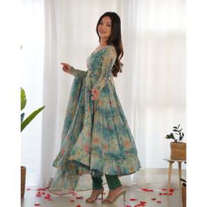 ชุดแต่งงาน anarkali ที่สวยงามและกางเกงกับ dupatta สำหรับงานปาร์ตี้และโอกาสพิเศษ - Product Image 4