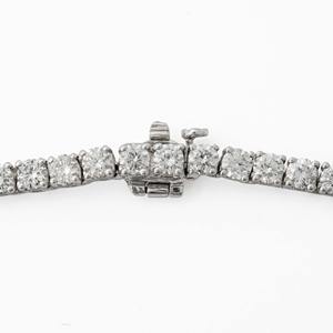 Collier tennis de luxe en or blanc 14 carats avec diamants ronds de 29,81 carats cultivés en laboratoire, serti pavé, certifié IGI, cadeau d'anniversaire pour femme - Product Image 4