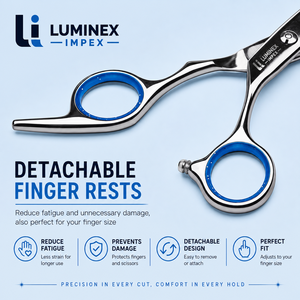 Ciseaux droits pour gauchers NYBL-55 de 5,5 pouces, JAPON, acier 440C, tranchants, dureté 58-59HRC, manche en acier inoxydable, ciseaux de barbier, cheveux, 28 - Product Image 2