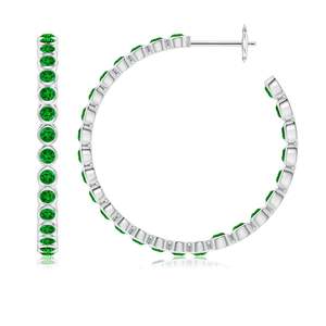 Pendientes de Aro de Oro Sólido de 14 Quilates con Esmeralda Verde, Joyería Fina, Fabricante y Mayorista OEM ODM, Pendientes de Joyería para Bodas - Product Image 2