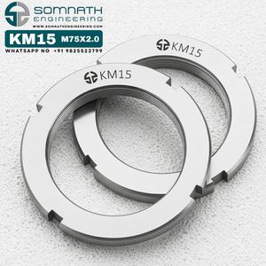Écrou de blocage DIN 981 KM15 pour usage industriel intensif CLASSE 4, auto-serrant, entièrement fileté, droite, pour roulement, vis 8 mm, écrou CNC - Product Image 2