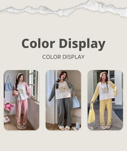 V-Neck Long Sleeve Cotton Spandex Blend Women Loungewear Breathable and Soft Sleep <b>Suit</b> for Home and Outdoor Wear L-LXL Size - Product Image 2