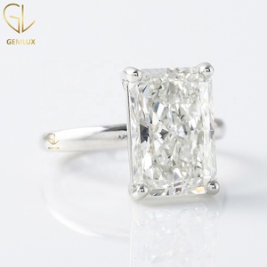 4 CT Radiant Cut Moissanite Engagement <b>Ring</b>, <b>Solitaire</b> Diamond <b>Ring</b> for Women Wedding <b>Ring</b>, 14k White Gold Promise <b>Ring</b> - Product Image 3
