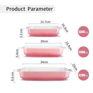 Bandeja para Lasaña de Porcelana Apta para Horno, Bandeja para Hornear de Cerámica Profesional, Juego de Cazuelas de Varios Tamaños - Product Image 4