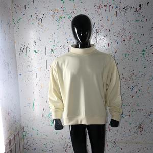 CREAM <b>Mock</b> <b>Neck</b> Sweatshirt 100% Cotton wide <b>neck</b> Sweatshirt Finer Threads - Product Image 4