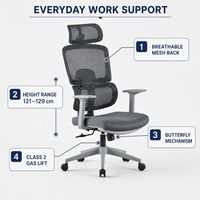 Nouvelle chaise de bureau ergonomique en maille 2026 avec support lombaire réglable en hauteur pour le bureau et le lieu de travail