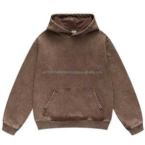 Sudaderas con capucha lavadas con ácido OEM, sudaderas con capucha de algodón con pantalla bordada personalizada, sudaderas lisas, sudaderas con capucha sublimadas en blanco para hombres - Product Image 2
