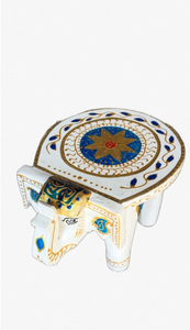 Handcrafted Elephant Shape Wooden Stool Traditional <b>Painted</b> Decorative Home Furniture Gift Item - Product Image 2
